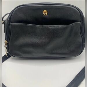 Etienne Aigner Black Vintage Leather Shoulder Bag
